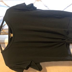 Dark gray tee tie front slight crop MEDIUM